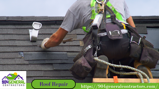 man doing roof repair